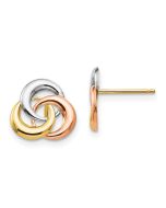 Buddy Cloud 14k Tri-color Madi K 3 Circle Post Earrings