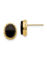 Cotton Bloom 14k Madi K Bezel Onyx Earrings