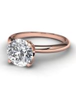 14k Rose Gold Solitaire Engagement Ring Front Ring