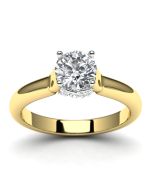 14k Two Tone Diamond Engagement Ring Top View