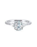 Tranquil Pear Trio Semi-Mount Ring .33CTW