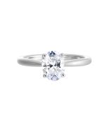 Elegant Oval Solitude Semi-Mount Ring .05 CTW