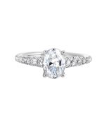 Timeless Grace Oval Solitaire Semi-Mount Ring .35CTW