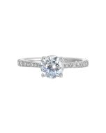 Brilliant Solitaire Pave Semi Mount .26CTW