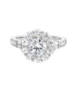 Floral Elegance Halo Ring Semi Mount .94CTW