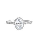 Radiant Oval Halo Semi-Mount Ring.33CTW
