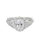 Radiance Oval Halo Semi-Mount Ring 1.09CTW