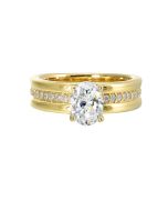 Golden Grace Oval Semi-Mount Ring .16CTW