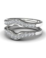 14k White Gold Ring Enhancer Front View