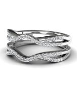 14k White Gold Ring Enhancer Front View