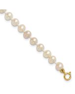 Pixie Drift 14k 4-5mm White Semi-Round Freshwater Cultured Pearl 4 inch Bracelet