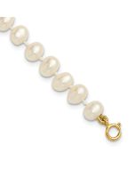 Bubbles Puff 14k 5-6mm White Semi-Round Freshwater Cultured Pearl 5 inch Bracelet