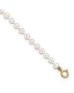 Novara 14k Madi K 3-4mm White Egg Shape Freshwater Cultured Pearl 6 inch Bracelet