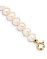Liora 14k Madi K 4-5mm White Egg Shape Freshwater Cultured Pearl 5 inch Bracelet