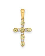 Snowflake Nest 14k Peridot and Diamond Cross Pendant