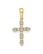 Fluffy Nook 14k White Topaz and Diamond Cross Pendant