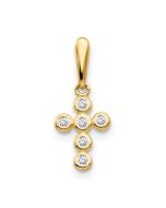 Winky Bloom 14k CZ Children's Cross Pendant