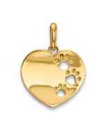 Calm Nova 14k Childrens Heart with Pawprints Pendant