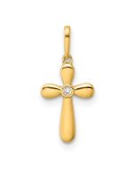 Luna Shine 14k Childrens CZ Cross Pendant