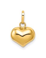 Golden Equinox Modern River 14k Polished Puffed Heart Charm
