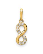 Emerald Ash Subtle Garden 14K CZ Infinity Symbol Pendant