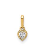 Classic Rose Winter Cascade 14K CZ Heart Dangle Pendant