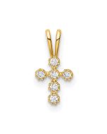 Soft Maple Gilded Rose 14K CZ Cross Pendant