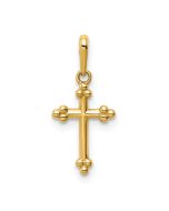 Satin Dahlia 14K Cross Pendant