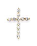 Rosy Marigold 14K CZ Cross Pendant Chain Slide