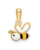 Refined Equinox Silver Halo 14k Enamel Bumble Bee Pendant