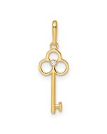 Whisper Lotus Gentle Harbor 14k CZ Key Pendant