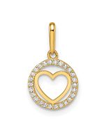 Brilliant Brook Emerald Cedar 14k CZ Heart Pendant