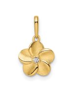Sculpted Rose 14k Flower Pendant