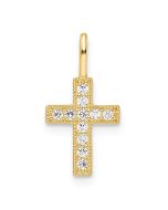 Doodle Buddy 14k CZ Cross Pendant