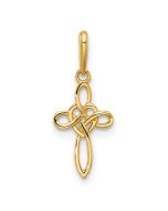 Whimsy Shine 14k Polished Heart Celtic Cross Pendant