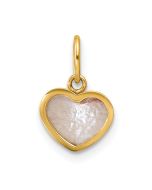 Gleaming Echo Soft Cascade 14K Polished Mother of Pearl Heart Pendant
