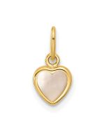 Refined Meadow 14K Polished Mother of Pearl Heart Pendant