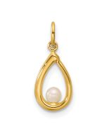 Noble Aurora Moonlit Dahlia 14K Polished Freshwater Cultured Pearl Teardrop Pendant