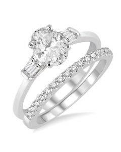 Oval Shape Diamond Wedding Set