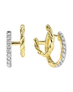 Liora 14K Yellow Gold Twisted 1/3CTW Diamond Hoop Earrings