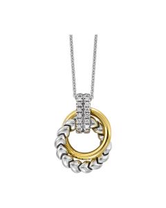 Elentira Yellow Gold and Sterling Silver Diamond 1/8 CTW Pendant
