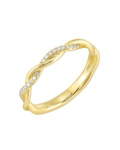 Adira 14K Yellow Gold 1/10CTW Diamond Twist Ring