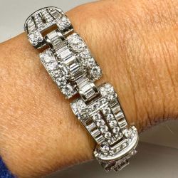 Art Deco Platinum 25.20 Ct. Diamond Bracelet
