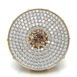 18K White Gold 3.07 Ct Fancy Color Diamond Large Cocktail Ring