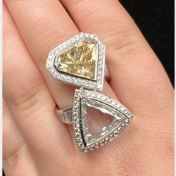 Platinum EGL Certified Two-stone Diamond Ring
