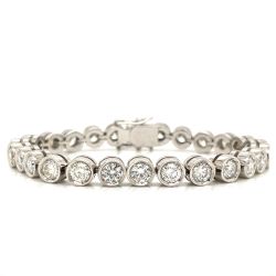18K White Gold 12.50 Ct Diamond Tennis Bracelet