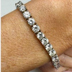14K White Gold 12.94 Ct. Tennis Bracelet
