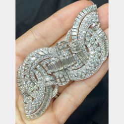 Art Deco Platinum Clips/Brooch
