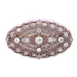 Platinum and 18K Yellow Gold Diamond Brooch
