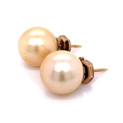 18K Yellow Gold South Sea Pearl Earrings
